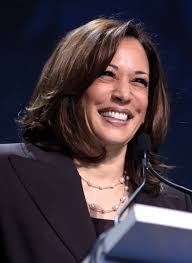 Kamala Harris addressing an audience at a podium