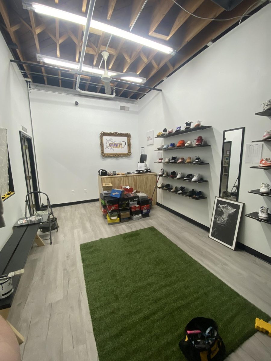 Pictured here, a closer look at the inside of Gravity Sneakers featuring their popular inventory. 