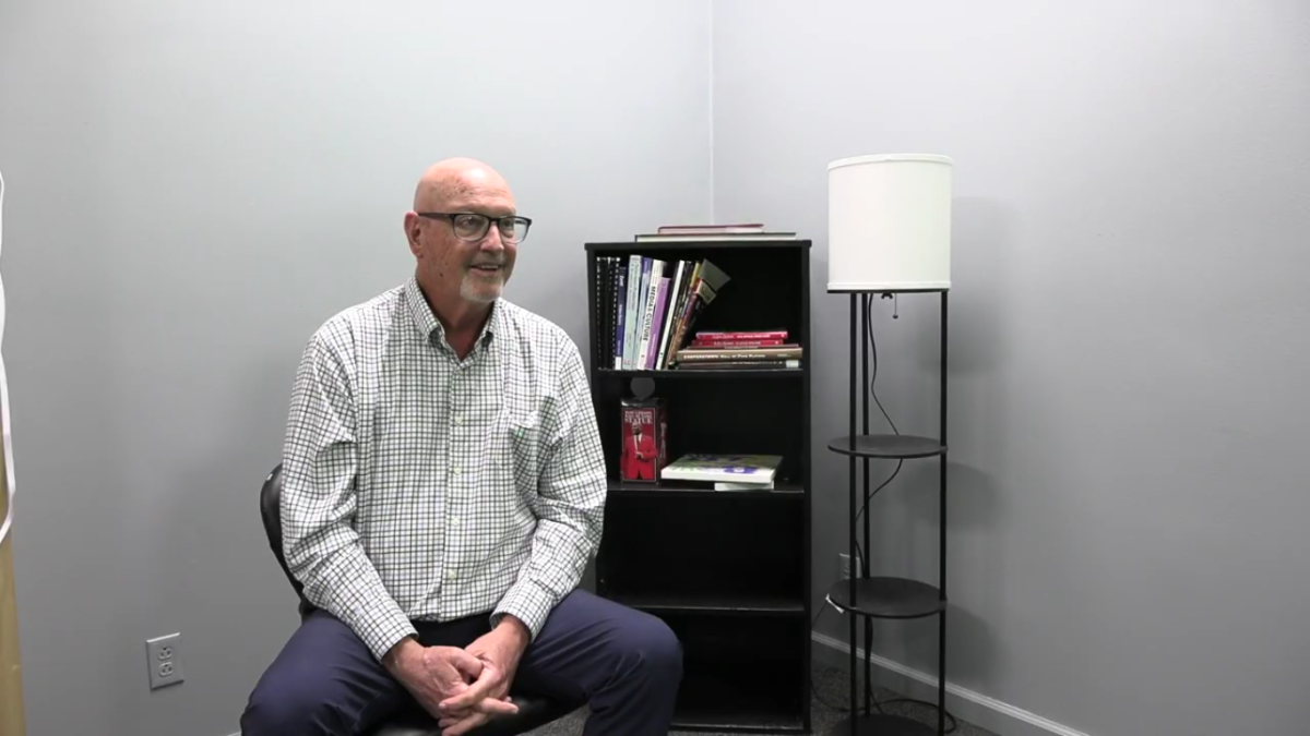 St. Francois County Clerk, Kevin Engler smiling during an interview.